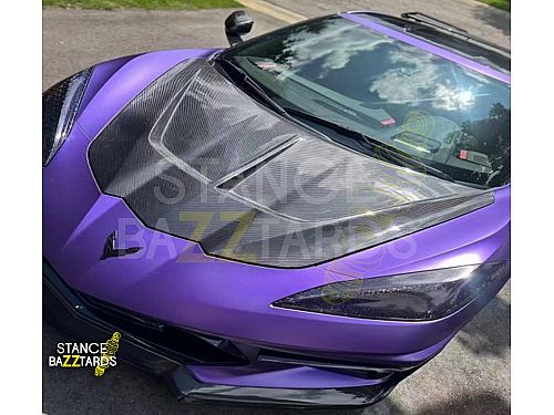 Капот карбоновый для Chevrole Corvette C8 (2020-), стиль SH, ICOOH, DL-CT0723-06