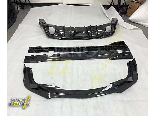 Боковые юбки (пороги) карбоновые для Ford Mustang S550 (2018-2023), стиль AC side skirts, ICOOH, DL-FD0715-40