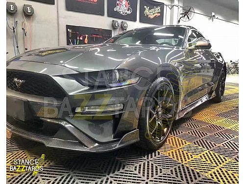 Боковые юбки (пороги) карбоновые для Ford Mustang S550 (2018-2023), стиль AC side skirts, ICOOH, DL-FD0715-40