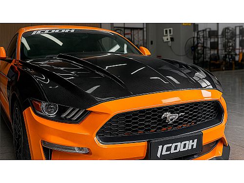Капот карбоновый для Ford Mustang S550 (2018-2023), стиль GTS, ICOOH, DL-FD0927-05
