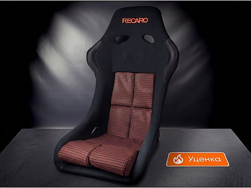 Сиденье спортивное (надрыв ткани) (ковш) SB Seats (Размер M) Ткань, Черный с красным, JBR9001_NR_M_REF