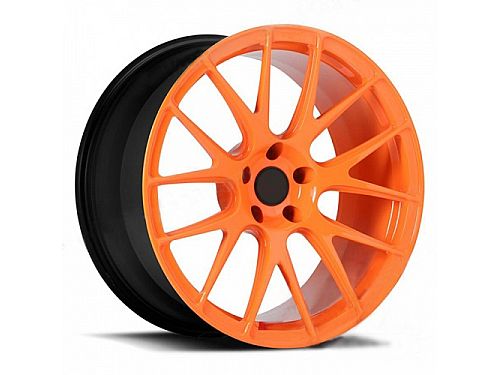 Диски колесные кованые BBS style 7 спицевые черно-оранжевые автомобильные, SB001-0808