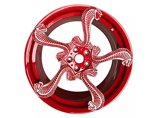 Диски колесные кованые Snake красные автомобильные, SB001-0627
