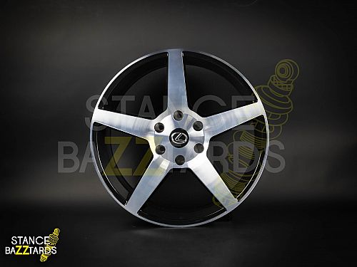 Диски колесные кованые Vossen style 5 спицевые с конкейвом черно-хромовые автомобильные, SB001-0667 Диски колесные кованые Vossen style 5 спицевые с конкейвом черно-хромовые автомобильные, SB001-0667