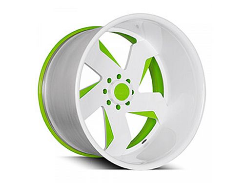 Диски колесные кованые Off Road бело-зеленые автомобильные, SB001-0626