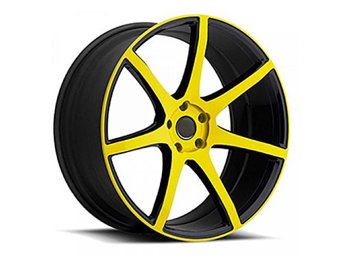 Диски колесные кованые черно-желтые автомобильные, SB001-0743