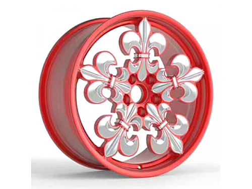 Диски колесные кованые Flower алюминиевые красные автомобильные, SB001-0629