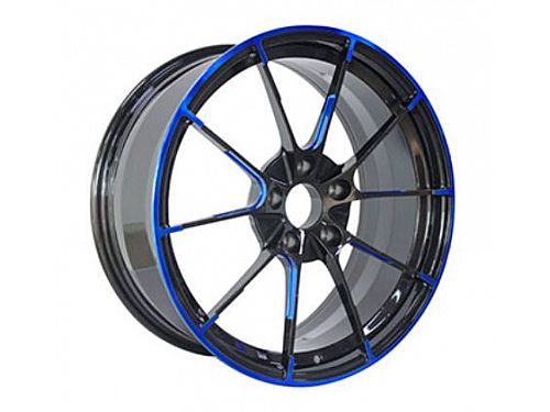 Диски колесные кованые черные с синим автомобильные, SB001-0613