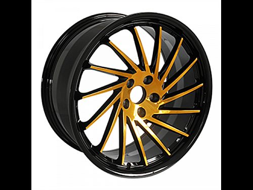 Диски колесные кованые черные с золотым автомобильные, SB001-0367