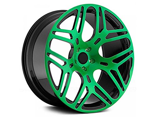 Диски колесные кованые черные с зеленым автомобильные, SB001-0749