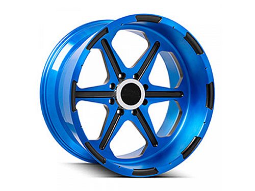 Диски колесные кованые 6 спицевые Off Road синие с черным автомобильные, SB001-0693