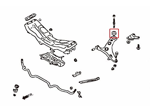 Сайлентблок передних нижних рычаго HardRace для SUBARU IMPREZA 3rd GE-GR STI 2007-2013, HR7510
