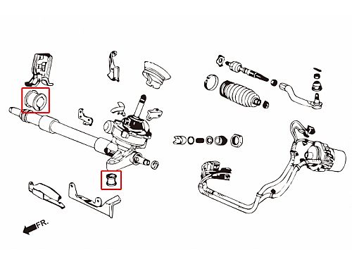Усиленные сайлентблоки рулевой рейки TPV HardRace для HONDA CIVIC 8th FD 2006-2012, HR7523
