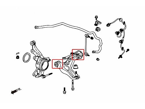 Сайлентблок переднего нижнего рычага HardRace для HONDA FIT 2nd 2007-2014, HR6808