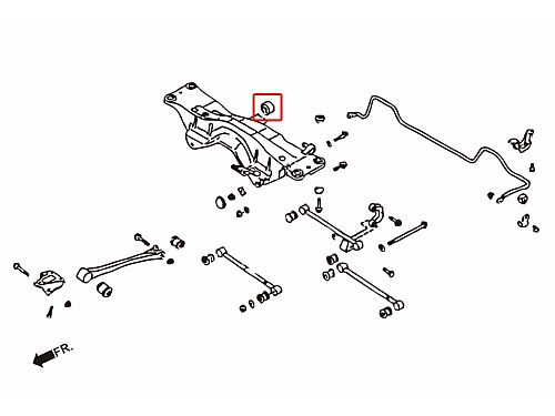 Сайлентблок заднего дифференциала HardRace для SUBARU LEGACY 2 поколение 1995-1998, HR6955