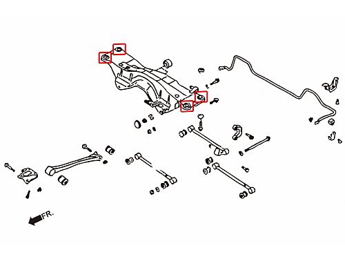 Сайентблок заднего подрамника HardRace для SUBARU IMPREZA 1st GC/GF/GM STI 1992-2000, HR6789