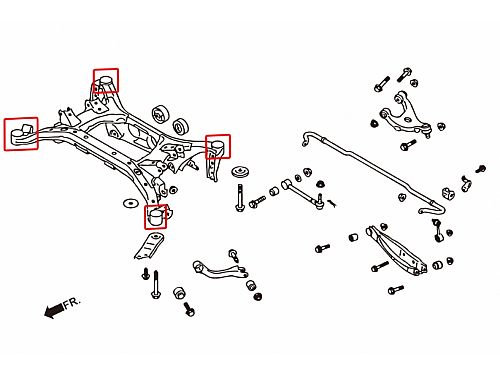 Сайлентблок заднего подрамника HardRace для SUBARU BRZ ZC6 2012-2021, HR7521