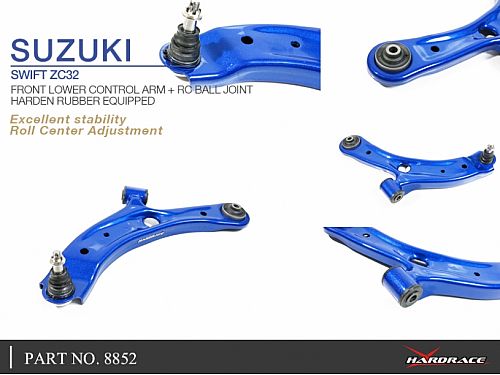 Передний нижний рычаг заниженного HardRace для SUZUKI SWIFT 4rd ZCx2 2011-2017 (на сайлентблоках), HR8852 Передний нижний рычаг заниженного HardRace для SUZUKI SWIFT 4rd ZCx2 2011-2017 (на сайлентблоках), HR8852