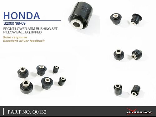 Комплект сайлентблоков передних нижних рычагов HardRace для HONDA S2000 AP1 1999-2003, HRQ0132