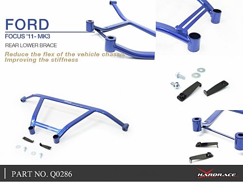 Распорка задняя нижняя HardRace для FORD FOCUS MK3 2011-2019, HRQ0286 Распорка задняя нижняя HardRace для FORD FOCUS MK3 2011-2019, HRQ0286