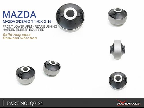 Сайлентблоки передних нижних рычагов HardRace для MAZDA 2 3 поколение (DJ) 2014-, HRQ0184 Сайлентблоки передних нижних рычагов HardRace для MAZDA 2 3 поколение (DJ) 2014-, HRQ0184