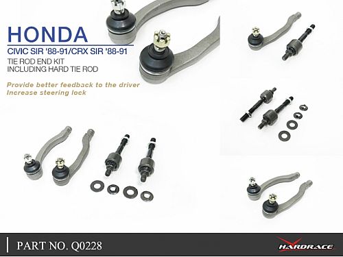 Рулевые наконечники HardRace для HONDA CIVIC 4th EC 1988-1991, HRQ0228 Рулевые наконечники HardRace для HONDA CIVIC 4th EC 1988-1991, HRQ0228