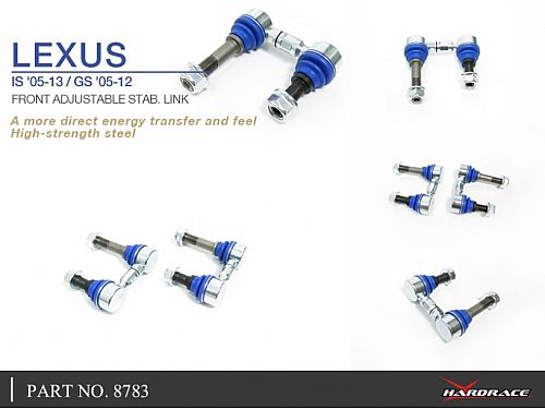 Передняя регулируемая тяга/стойка стабилизатора HardRace для LEXUS IS 2nd XE20 2006-2013, HR8783 Передняя регулируемая тяга/стойка стабилизатора HardRace для LEXUS IS 2nd XE20 2006-2013, HR8783