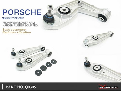 Передние нижние рычаги HardRace для PORSCHE BOXSTER 987 2004-2012 (на сайлентблоках), HRQ0305