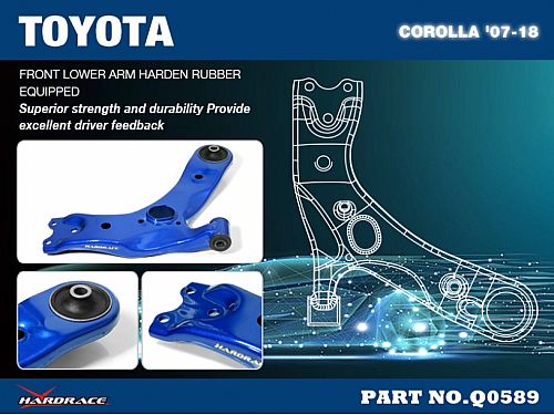 Передние нижние рычаги HardRace для TOYOTA COROLLA E170/E180 2013-2018 (на сайлентблоках), HRQ0589