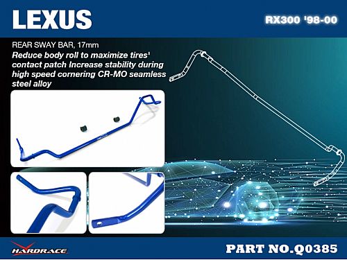 Задний cтабилизатор HardRace для LEXUS RX 1st XU10 1998-2003, HRQ0385 Задний cтабилизатор HardRace для LEXUS RX 1st XU10 1998-2003, HRQ0385