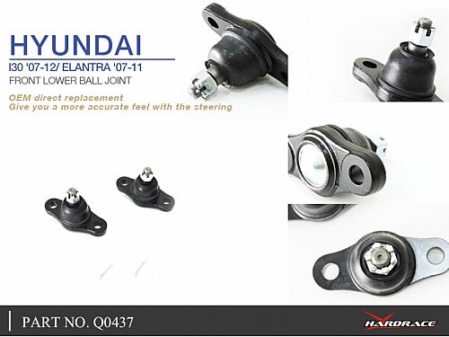 Шаровая опора передняя нижняя HardRace для HYUNDAI i30 1st 2007-2012, HRQ0437 Шаровая опора передняя нижняя HardRace для HYUNDAI i30 1st 2007-2012, HRQ0437