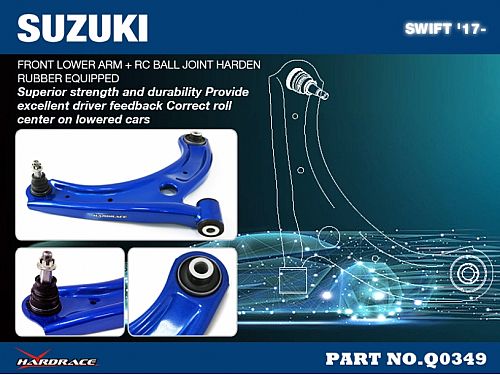 Передние нижние рычаги HardRace для SUZUKI SWIFT 5th ZCx3 2017- (на сайлентблоках), HRQ0349 Передние нижние рычаги HardRace для SUZUKI SWIFT 5th ZCx3 2017- (на сайлентблоках), HRQ0349