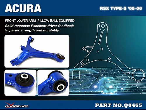 Передние нижние рычаги HardRace для HONDA INTEGRA DC5 2002-2006 (на ШС), HRQ0465