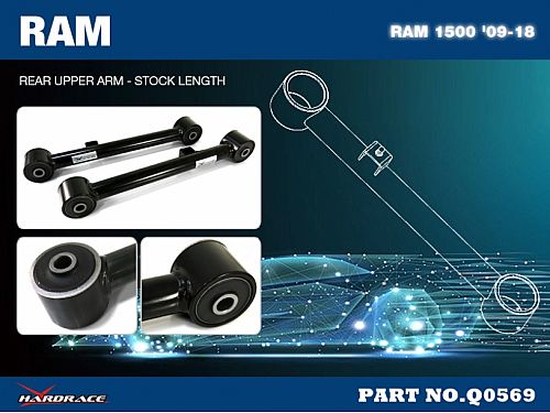 Задний верхний рычаг HardRace для DODGE RAM 4 поколение 2009-2018 (на сайлентблоках), HRQ0569