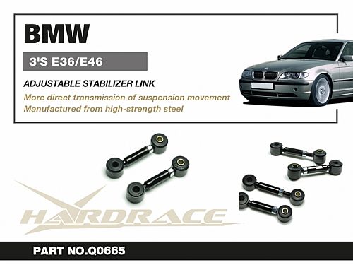 Регулируемая задняя тяга/стойка стабилизатора HardRace для BMW 3 серия E36 1990-2000, HRQ0665 Регулируемая задняя тяга/стойка стабилизатора HardRace для BMW 3 серия E36 1990-2000, HRQ0665