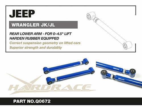 Рычаги задние нижние HardRace для JEEP WRANGLER JKU 2006-2018 (на сайлентблоках), HRQ0672 Рычаги задние нижние HardRace для JEEP WRANGLER JKU 2006-2018 (на сайлентблоках), HRQ0672