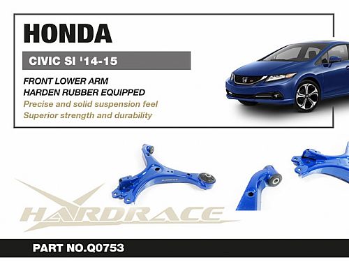 Передние нижние рычаги HardRace для HONDA CIVIC 9th FG 2012-2015 (на сайлентблоках), HRQ0753