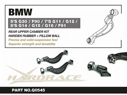 Задние верхние развальные рычаги HardRace для BMW 7 Серии G11/G12 2015-2022 (на сайлентблоках и ШС), HRQ0545