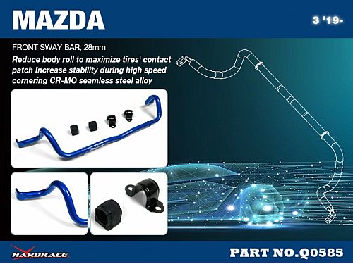 Передний стабилизатор HardRace для MAZDA 3 BP 2019-, HRQ0585 Передний стабилизатор HardRace для MAZDA 3 BP 2019-, HRQ0585