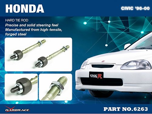 Усиленные рулевые тяги HardRace для HONDA CIVIC 6th EK3/4/5/9 1996-2000, HR6263 Усиленные рулевые тяги HardRace для HONDA CIVIC 6th EK3/4/5/9 1996-2000, HR6263