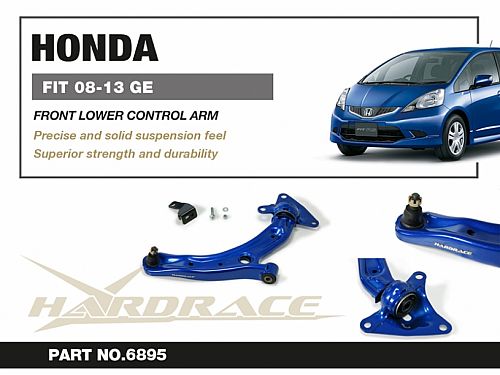 Передние нижние рычаги HardRace для HONDA FIT 2nd 2007-2014 (на сайлентблоках), HR6895