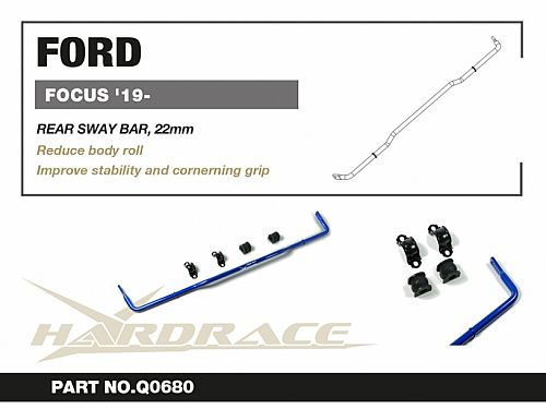 Задний cтабилизатор HardRace для FORD FOCUS MK4 2018-, HRQ0680 Задний cтабилизатор HardRace для FORD FOCUS MK4 2018-, HRQ0680