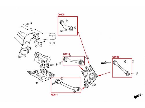 Продольные рычаги задние HardRace для BMW Z4 G29 2019- (на ШС), HRQ0611