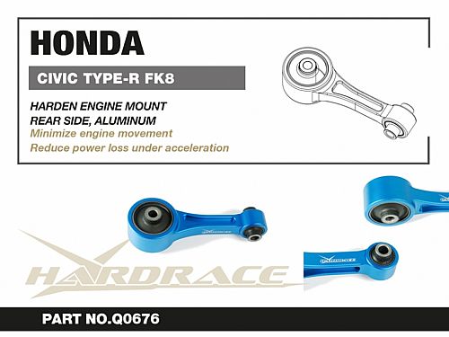 Опора двигателя задняя HardRace для HONDA CIVIC 10th FK8 TYPE-R 2017-2022, HRQ0676