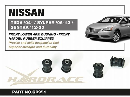 Сайлентблок передних нижних рычагов HardRace для NISSAN TIIDA 1st C11 2004-2012, HRQ0951 Сайлентблок передних нижних рычагов HardRace для NISSAN TIIDA 1st C11 2004-2012, HRQ0951