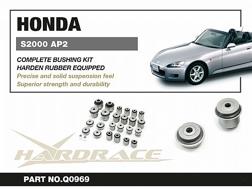 Полный комплект сайлентблоков HardRace для HONDA S2000 AP2 2003-2009, HRQ0969 Полный комплект сайлентблоков HardRace для HONDA S2000 AP2 2003-2009, HRQ0969
