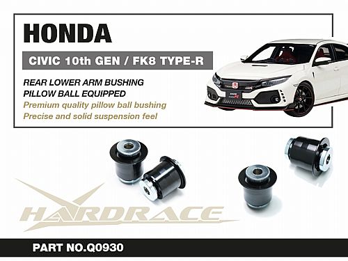 Сайлентблок заднего нижнего рычага HardRace для HONDA CIVIC 10th FK8 TYPE-R 2017-2022, HRQ0930 Сайлентблок заднего нижнего рычага HardRace для HONDA CIVIC 10th FK8 TYPE-R 2017-2022, HRQ0930