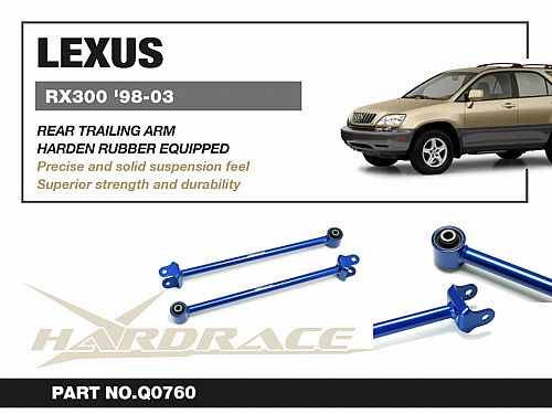 Продольные рычаги задние HardRace для LEXUS RX 1st XU10 1998-2003 (на сайлентблоках), HRQ0760