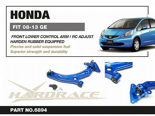 Передние нижние рычаги HardRace для HONDA JAZZ 2nd 2007-2014 (на сайлентблоках), HR6894 Передние нижние рычаги HardRace для HONDA JAZZ 2nd 2007-2014 (на сайлентблоках), HR6894