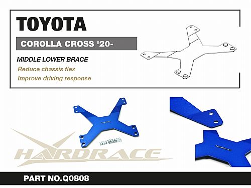 Средняя нижняя распорка HardRace для TOYOTA COROLLA CROSS XG10 2020-, HRQ0808 Средняя нижняя распорка HardRace для TOYOTA COROLLA CROSS XG10 2020-, HRQ0808